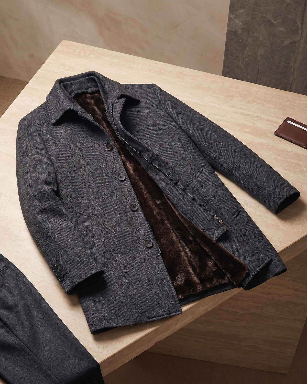 Ivo Wool Fur-Lined Overcoat