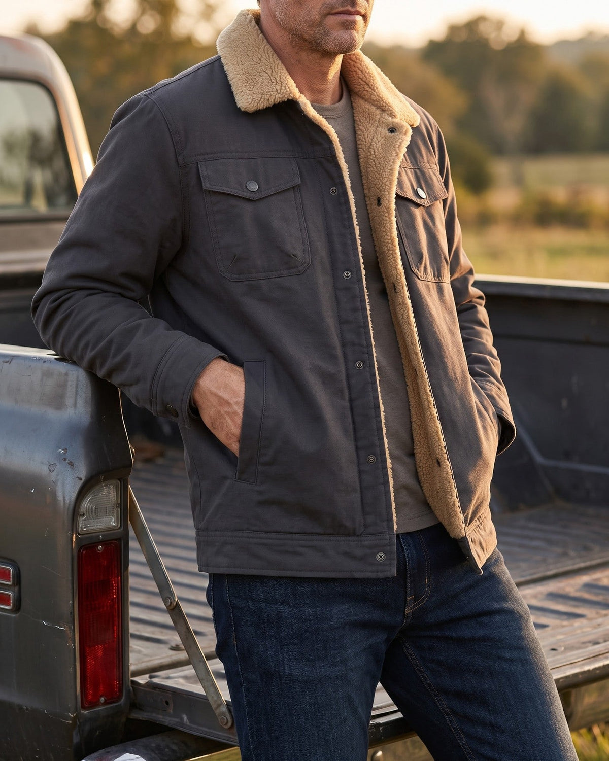 Silvio Cotton Sherpa-Lined Jacket