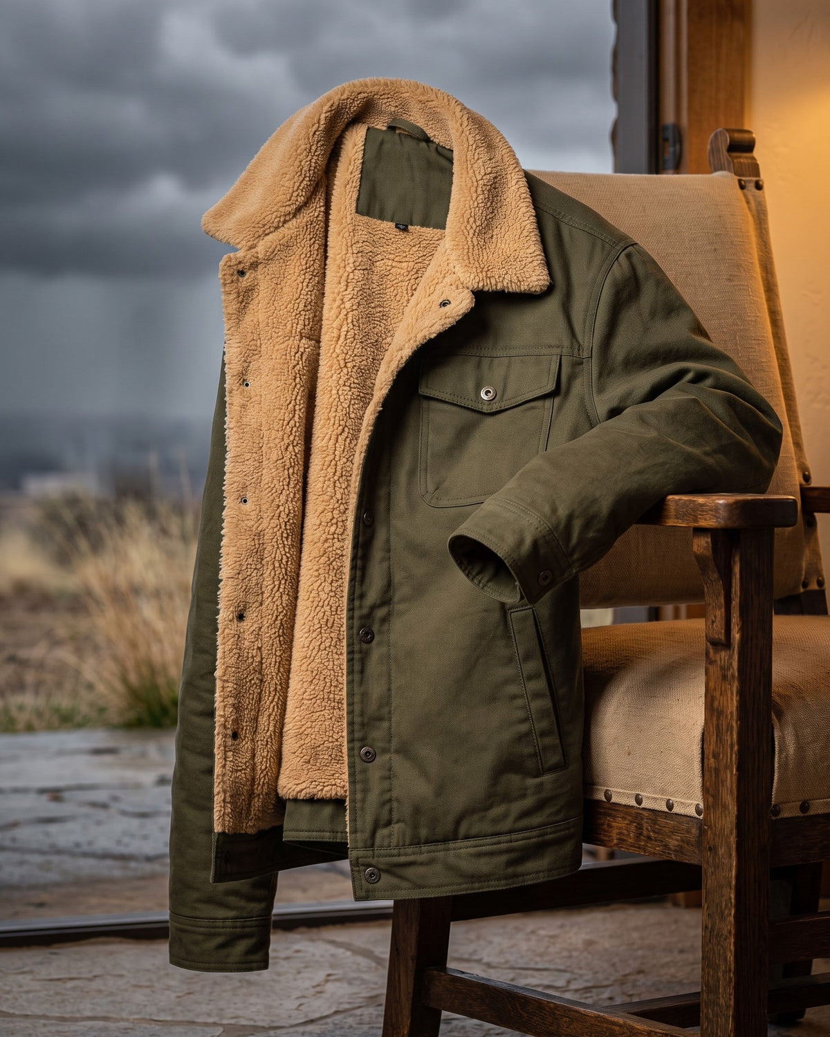 Silvio Cotton Sherpa-Lined Jacket