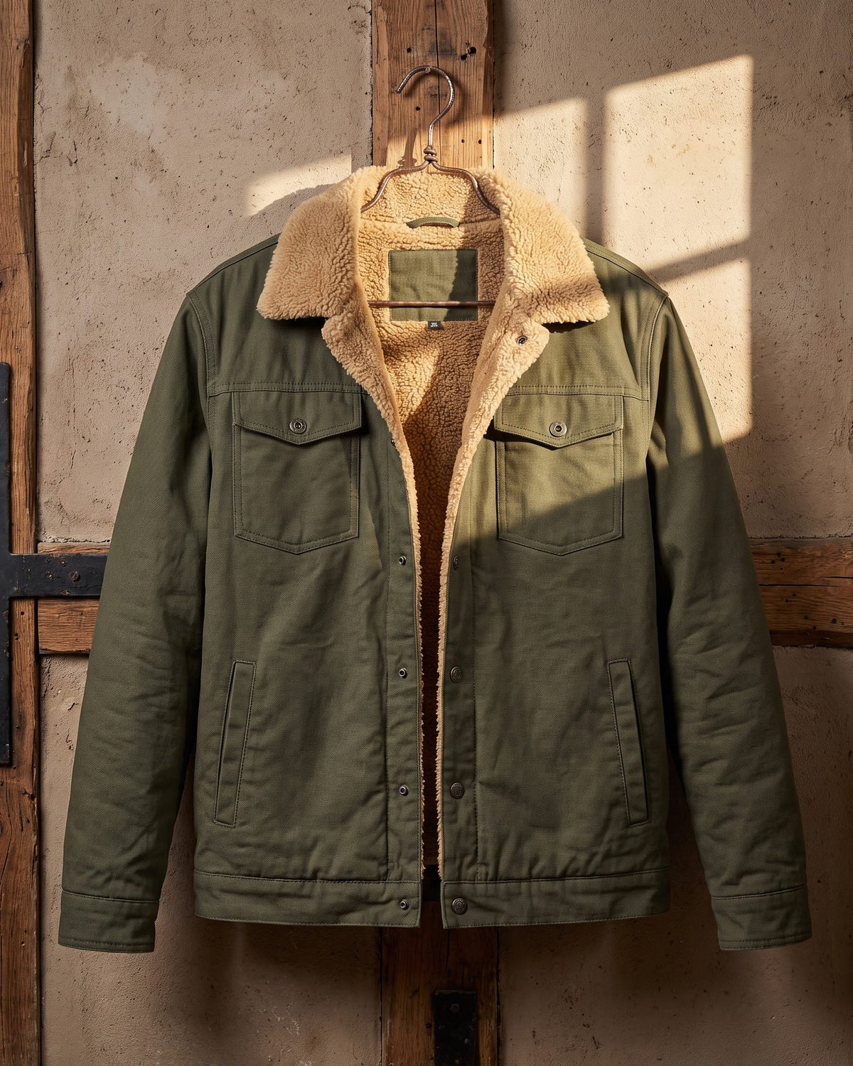 Silvio Cotton Sherpa-Lined Jacket