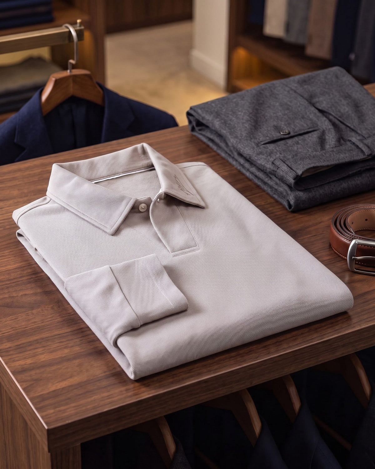 Federico Long-Sleeve Piqué Polo