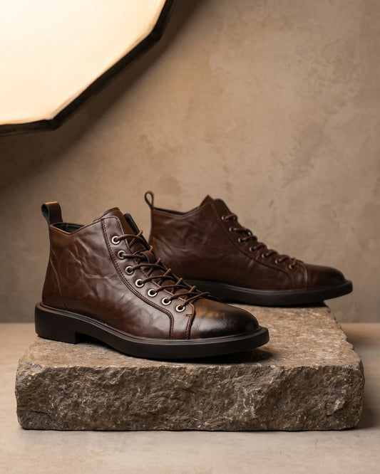 Rocco Faux Leather Ankle Boots